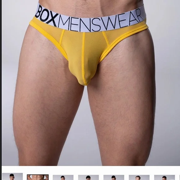 Box Menswear All Over mesh Briefs- Mellow Yellow M New - Picture 2 of 8